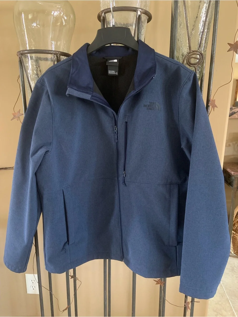The North Face Men's Navy Apex Bionic Full Zip Fleece Lined Jacket